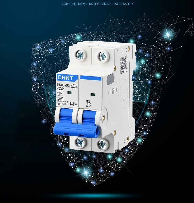 Air switch NXB-63a household air switch 2p small circuit breaker 1P air conditioning main switch 3P 4P 10